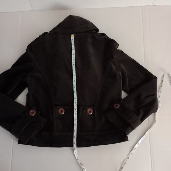 Tyler Boe Brown Corduroy Double Breasted Cropped Lined Jacket Women’s Size 8 - Picture 13 of 16